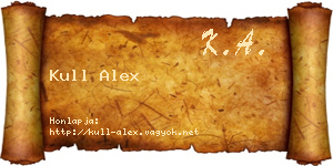 Kull Alex névjegykártya